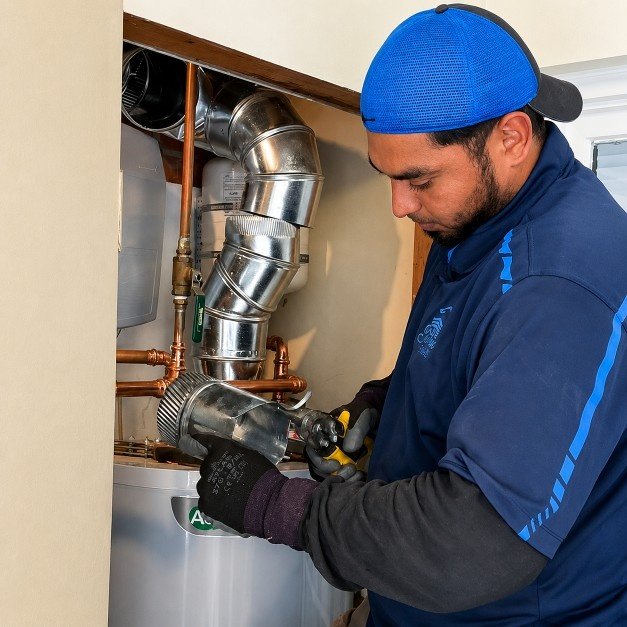 Corroded gas flue liner found during inspection of a heating system in Manhasset Hills
